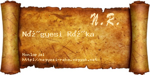 Négyesi Réka névjegykártya